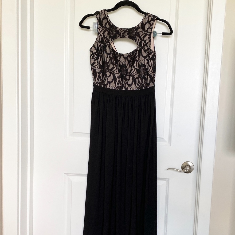 Morgan & Co Sparkly Strap Dress w/ front opening